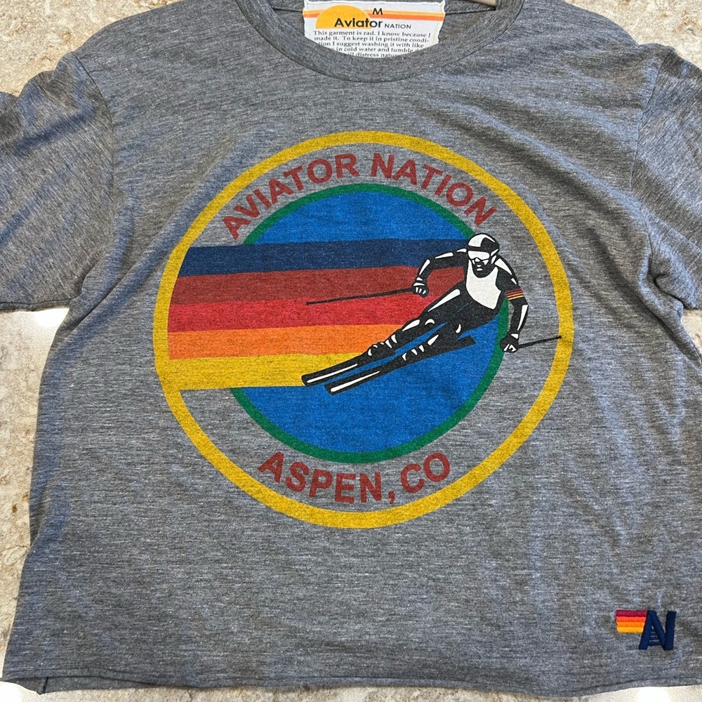 Aviator Nation Gray Graphic Tee